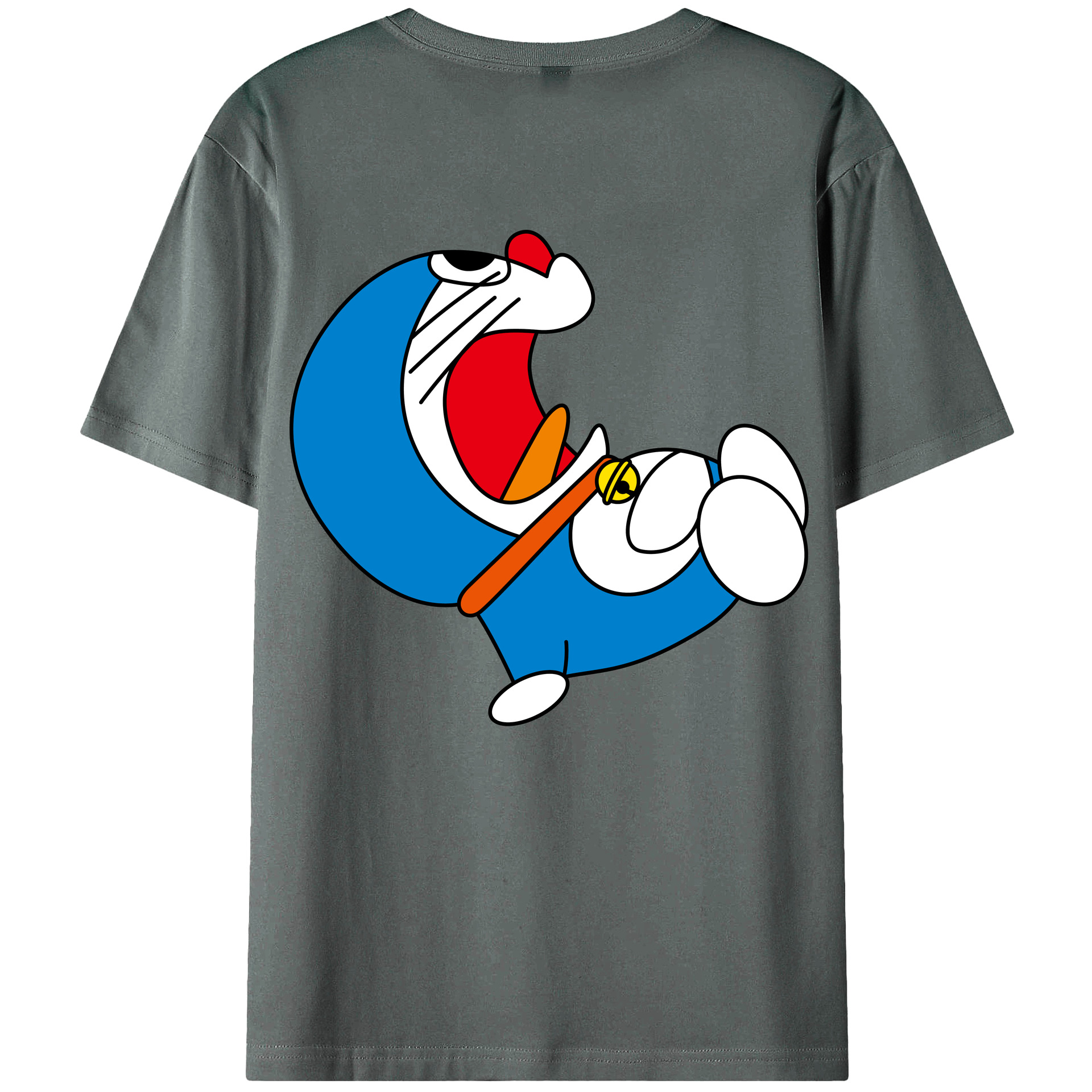 （画像用） ドラえもん Doraemon 綿100％ メンズ半袖Tシャツ（バックプリント） 通気性